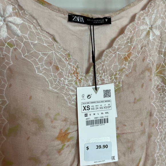Zara Embroidered Open Side Tie Dye Top - Picture 5 of 6